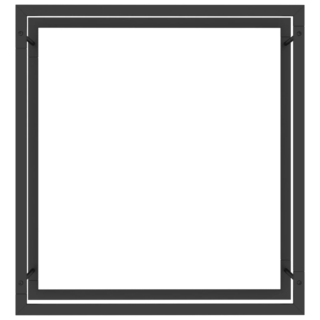 vidaXL Ραφιέρα Καυσόξυλων Ματ Μαύρο 80x28x86 εκ. Ατσάλι