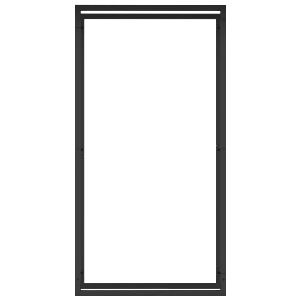 vidaXL Ραφιέρα Καυσόξυλων Ματ Μαύρο 80x28x154 εκ. Ατσάλι