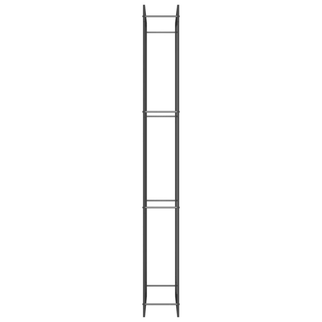 vidaXL Ράφι Ξύλων Μαύρη Ματ 80x28x222 εκ. Ατσάλινο