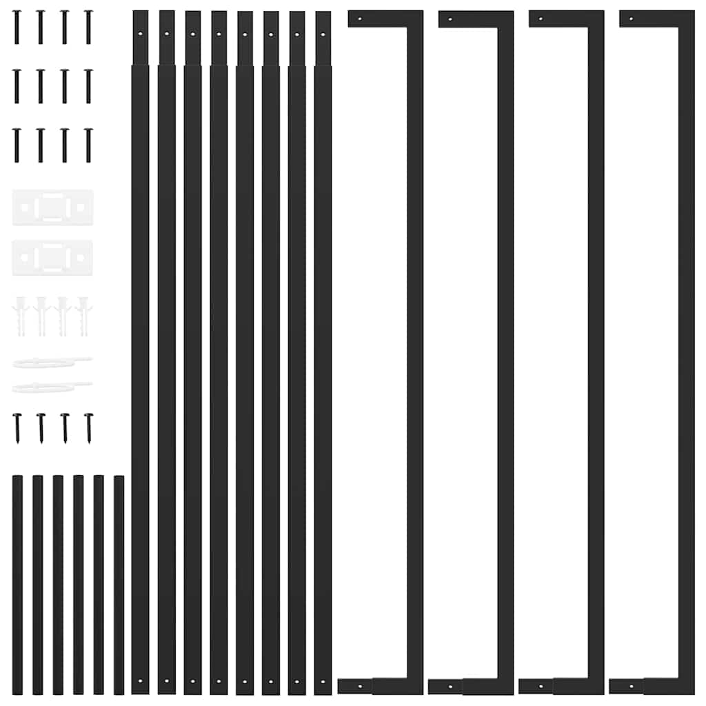 vidaXL Ραφιέρα Καυσόξυλων Ματ Μαύρο 110x28x214 εκ. Ατσάλι
