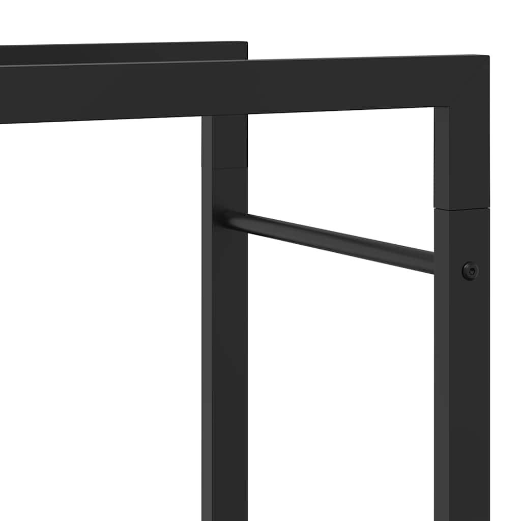 vidaXL Ραφιέρα Καυσόξυλων Ματ Μαύρο 110x28x214 εκ. Ατσάλι