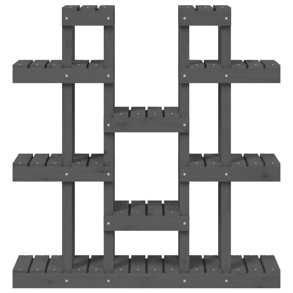 vidaXL Βάση Γλάστρας Γκρι 104,5 x 25 x 109,5 εκ. από Μασίφ Ξύλο Πεύκου