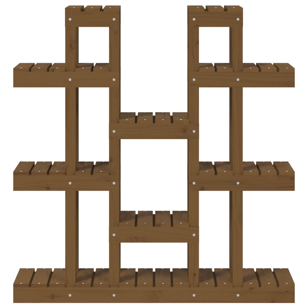 vidaXL Βάση Γλάστρας Καφέ Μελί 104,5x25x109,5 εκ από Μασίφ Ξύλο Πεύκου