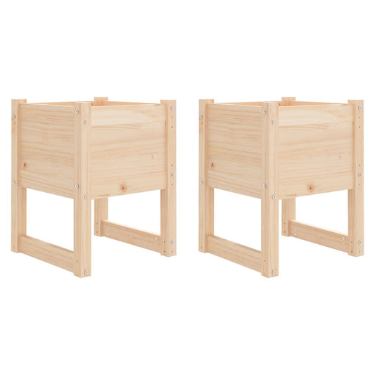 vidaXL Ζαρντινιέρες 2 τεμ. 40 x 40 x 52,5 εκ. από Μασίφ Ξύλο Πεύκου