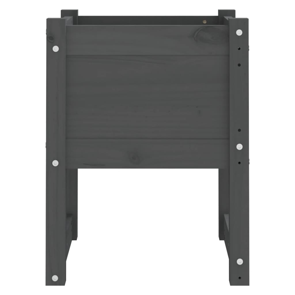 vidaXL Ζαρντινιέρες 2 τεμ. Γκρι 40x40x52,5 εκ. από Μασίφ Ξύλο Πεύκου