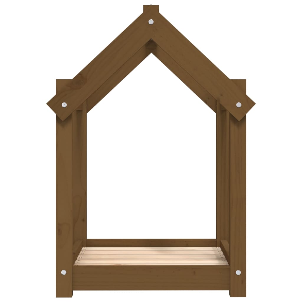 vidaXL Κρεβάτι Σκύλου Καφέ Μελί 61x50x70 εκ. από Μασίφ Ξύλο Πεύκου