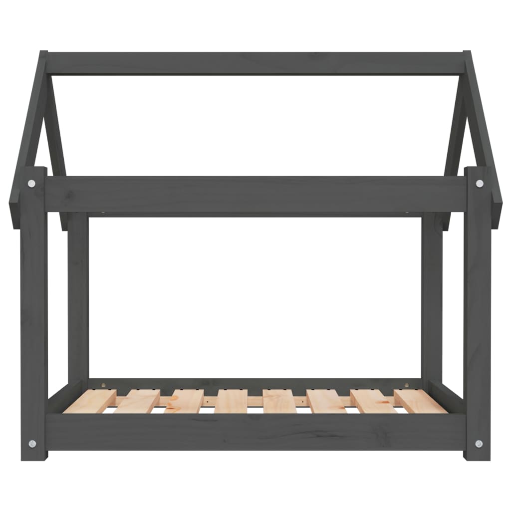 vidaXL Κρεβάτι Σκύλου Γκρι 81x60x70 εκ. από Μασίφ Ξύλο Πεύκου