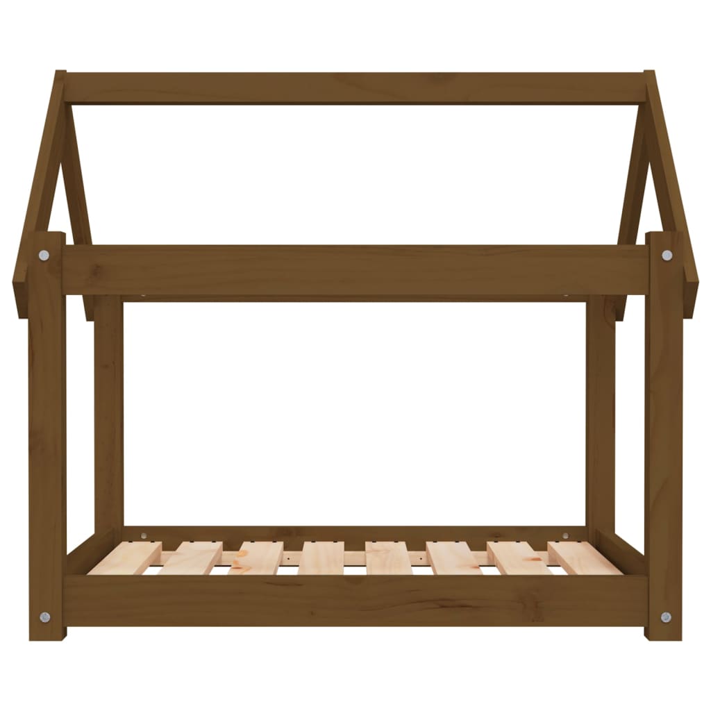 vidaXL Κρεβάτι Σκύλου Καφέ Μελί 81x60x70 εκ. από Μασίφ Ξύλο Πεύκου