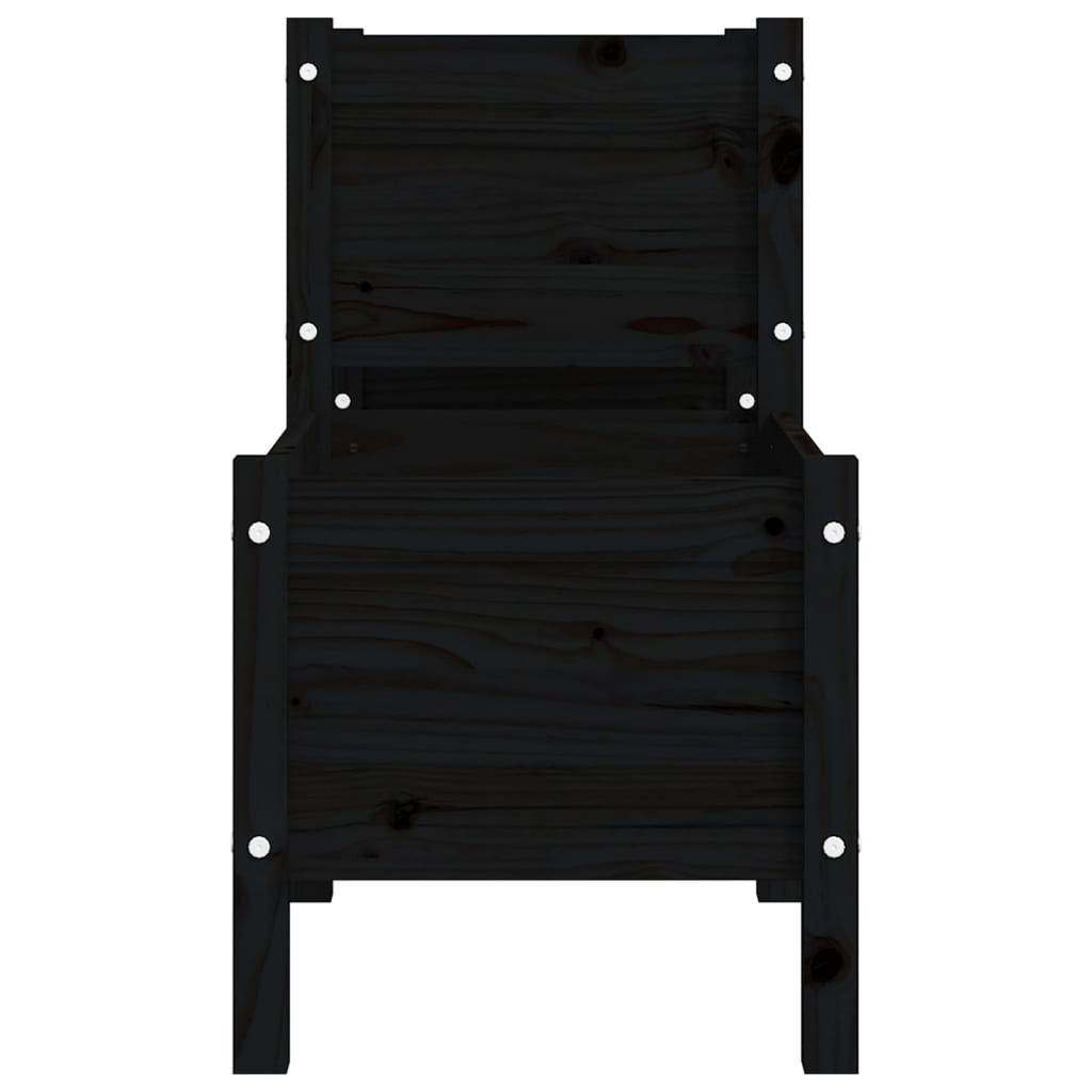 vidaXL Ζαρντινιέρα Μαύρη 178,5 x 44 x 75 εκ. από Μασίφ Ξύλο Πεύκου