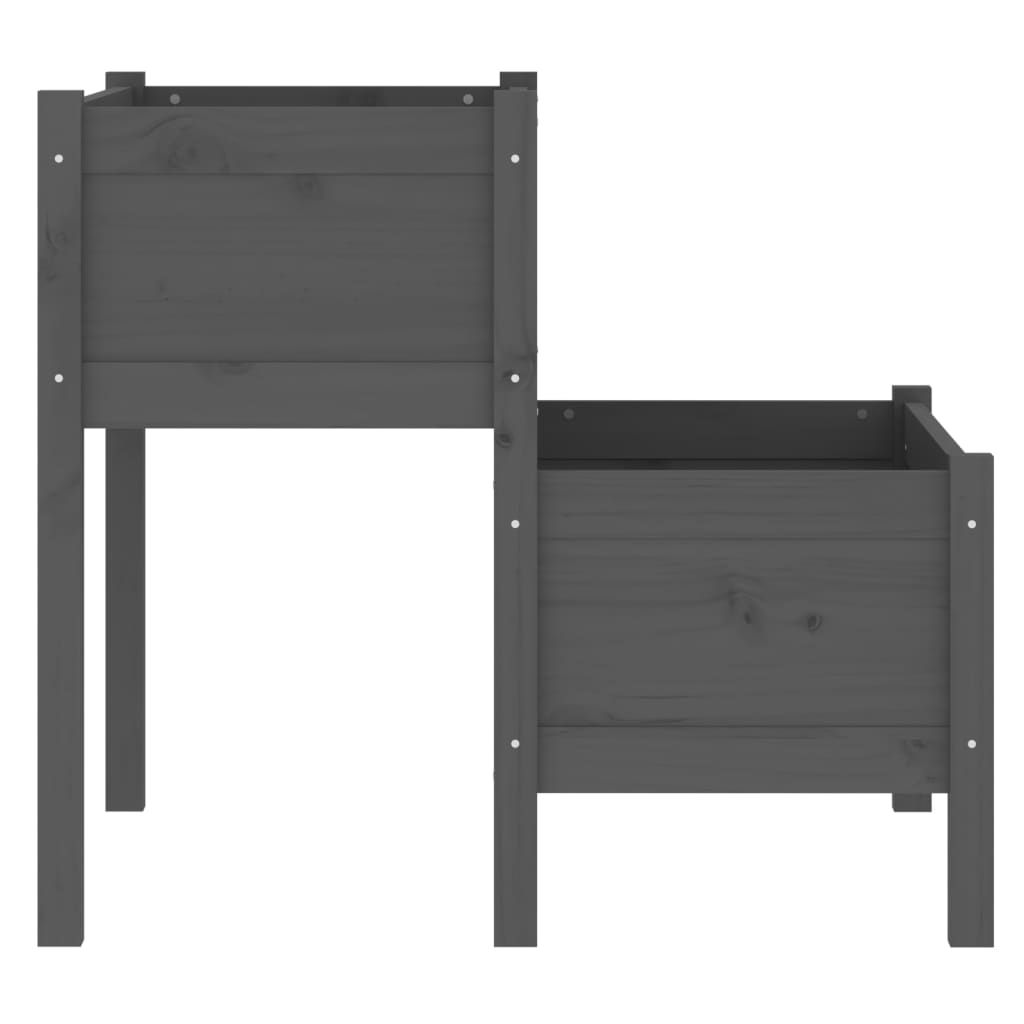 vidaXL Ζαρντινιέρα Γκρι 84,5 x 84 x 75 εκ. από Μασίφ Ξύλο Πεύκου