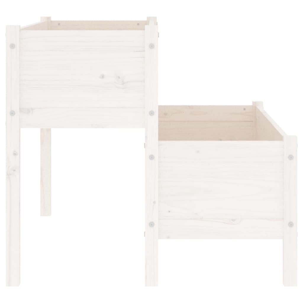 vidaXL Ζαρντινιέρα Λευκό 110x84x75 εκ. από Μασίφ Ξύλο Πεύκου