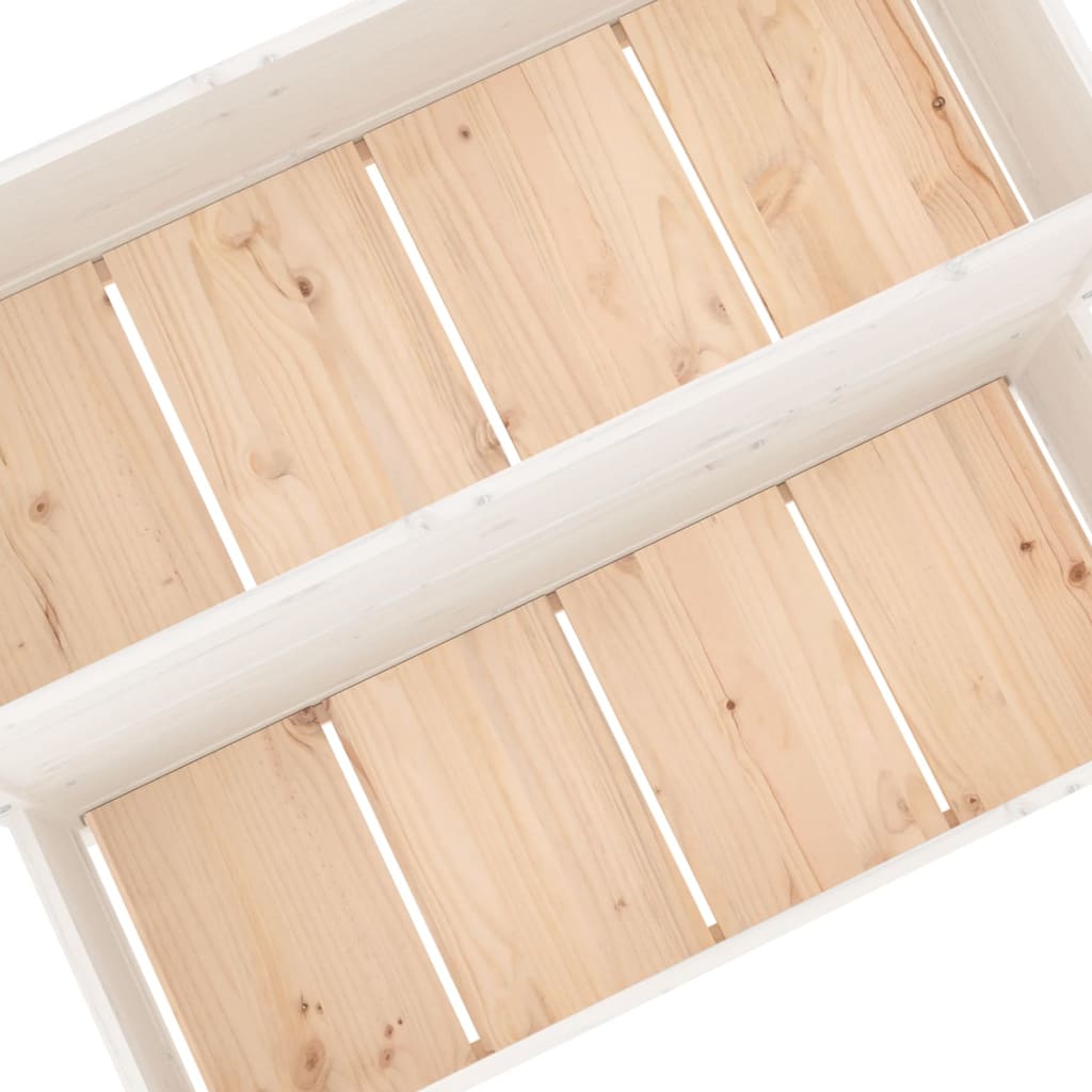 vidaXL Ζαρντινιέρα Λευκό 110x84x75 εκ. από Μασίφ Ξύλο Πεύκου