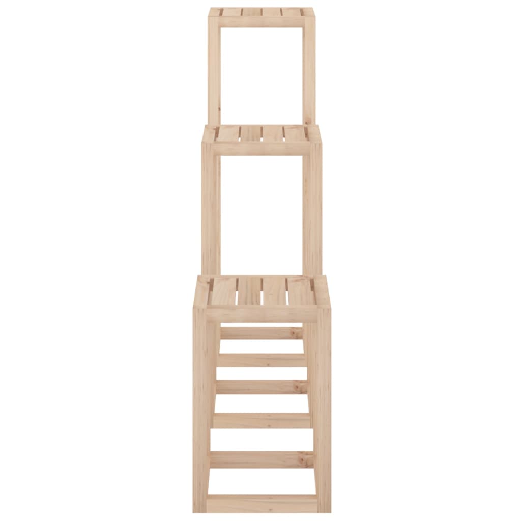 vidaXL Σετ Βάση Φυτών 3 Τεμαχίων από Μασίφ Ξύλο Πεύκου