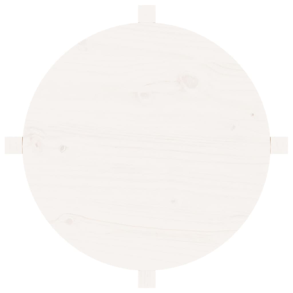 vidaXL Τραπεζάκι Σαλονιού Λευκό Ø 62,5 x 45 εκ. από Μασίφ Ξύλο Πεύκου