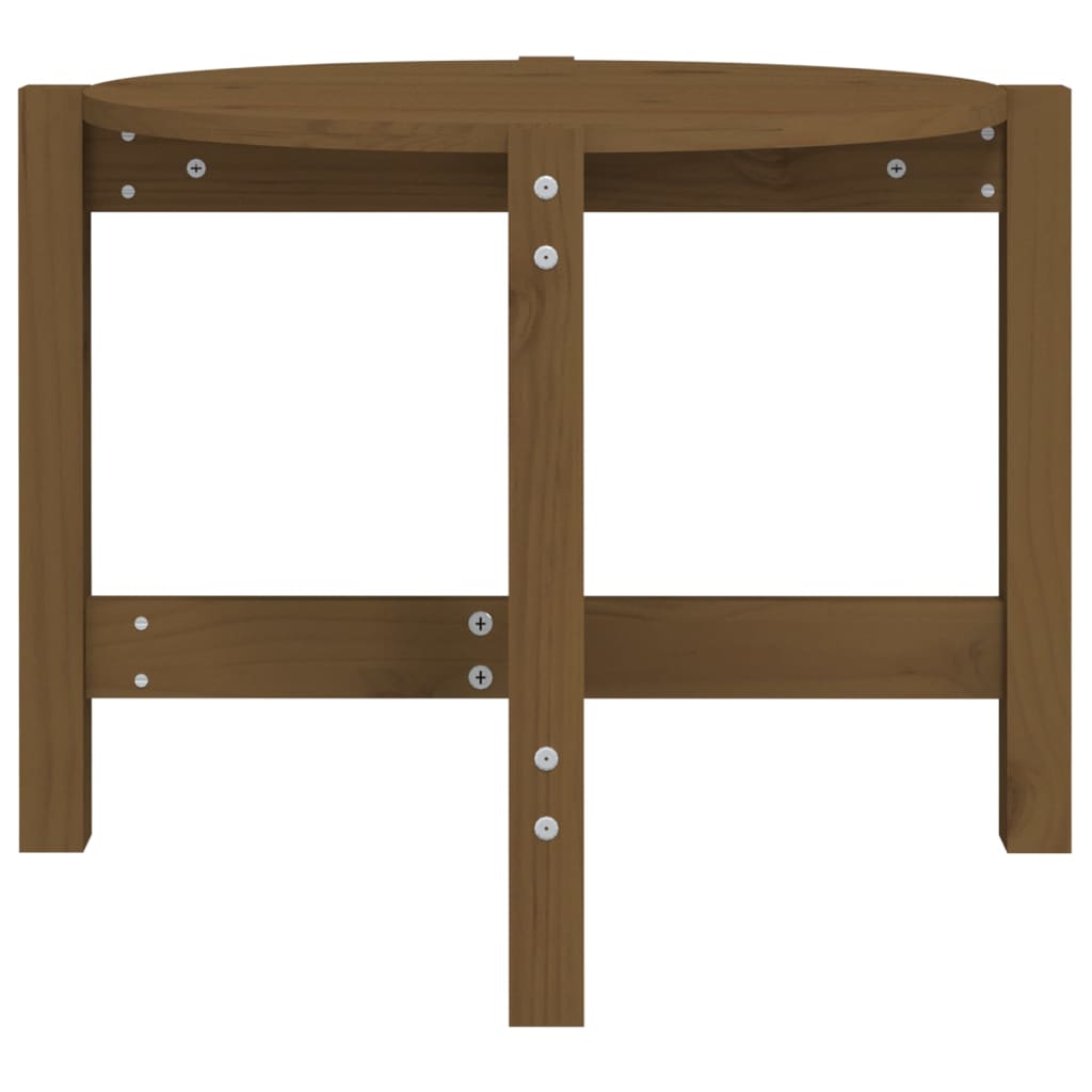 vidaXL Τραπεζάκι Σαλονιού Καφέ Μελί Ø 62,5x45 εκ. Μασίφ Ξύλο Πεύκου