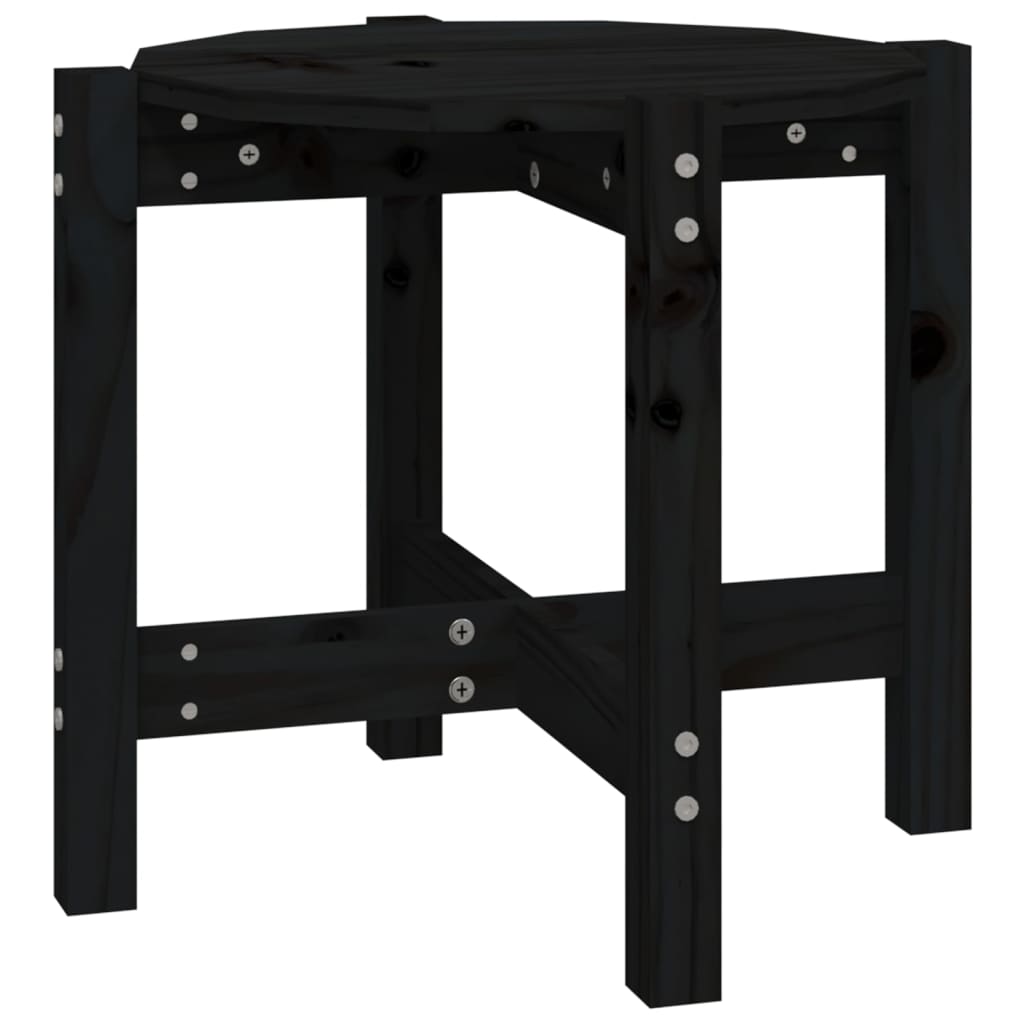 vidaXL Τραπεζάκι Σαλονιού Μαύρο Ø 52,5x45 εκ. από Μασίφ Ξύλο Πεύκου