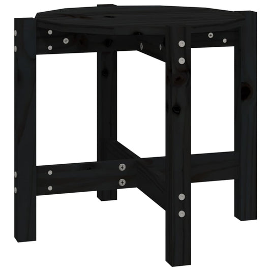 vidaXL Τραπεζάκι Σαλονιού Μαύρο Ø 52,5x45 εκ. από Μασίφ Ξύλο Πεύκου