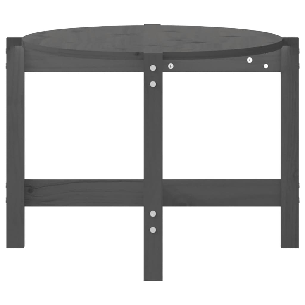 vidaXL Τραπεζάκι Σαλονιού Γκρι 118x63x45 εκ. από Μασίφ Ξύλο Πεύκου