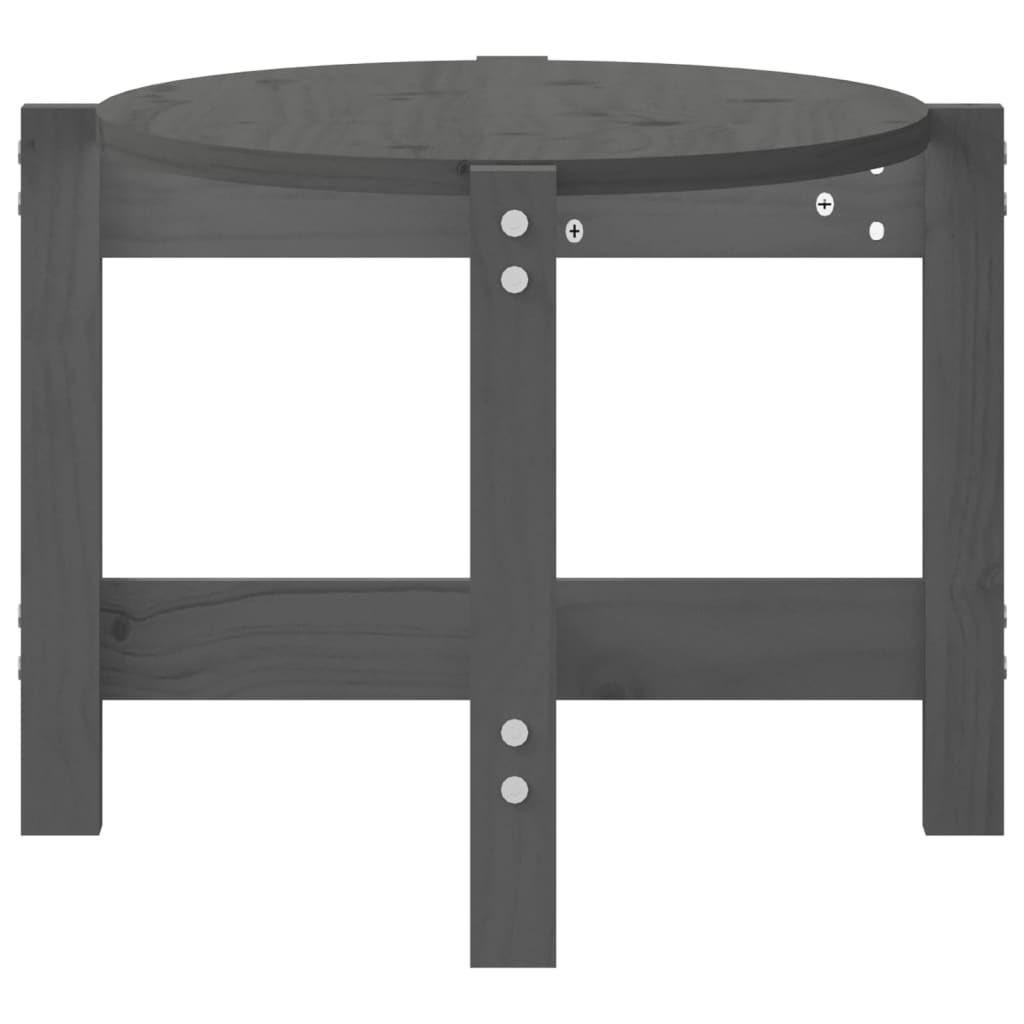 vidaXL Τραπεζάκι Σαλονιού Γκρι 87 x 48 x 35 εκ. από Μασίφ Ξύλο Πεύκου