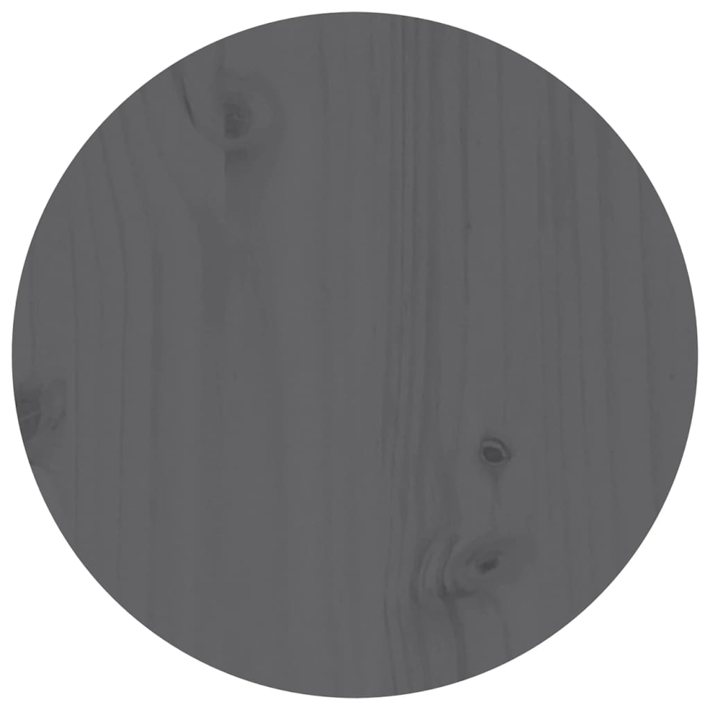 vidaXL Τραπεζάκι Σαλονιού Γκρι Ø 35x35 εκ. από Μασίφ Ξύλο Πεύκου