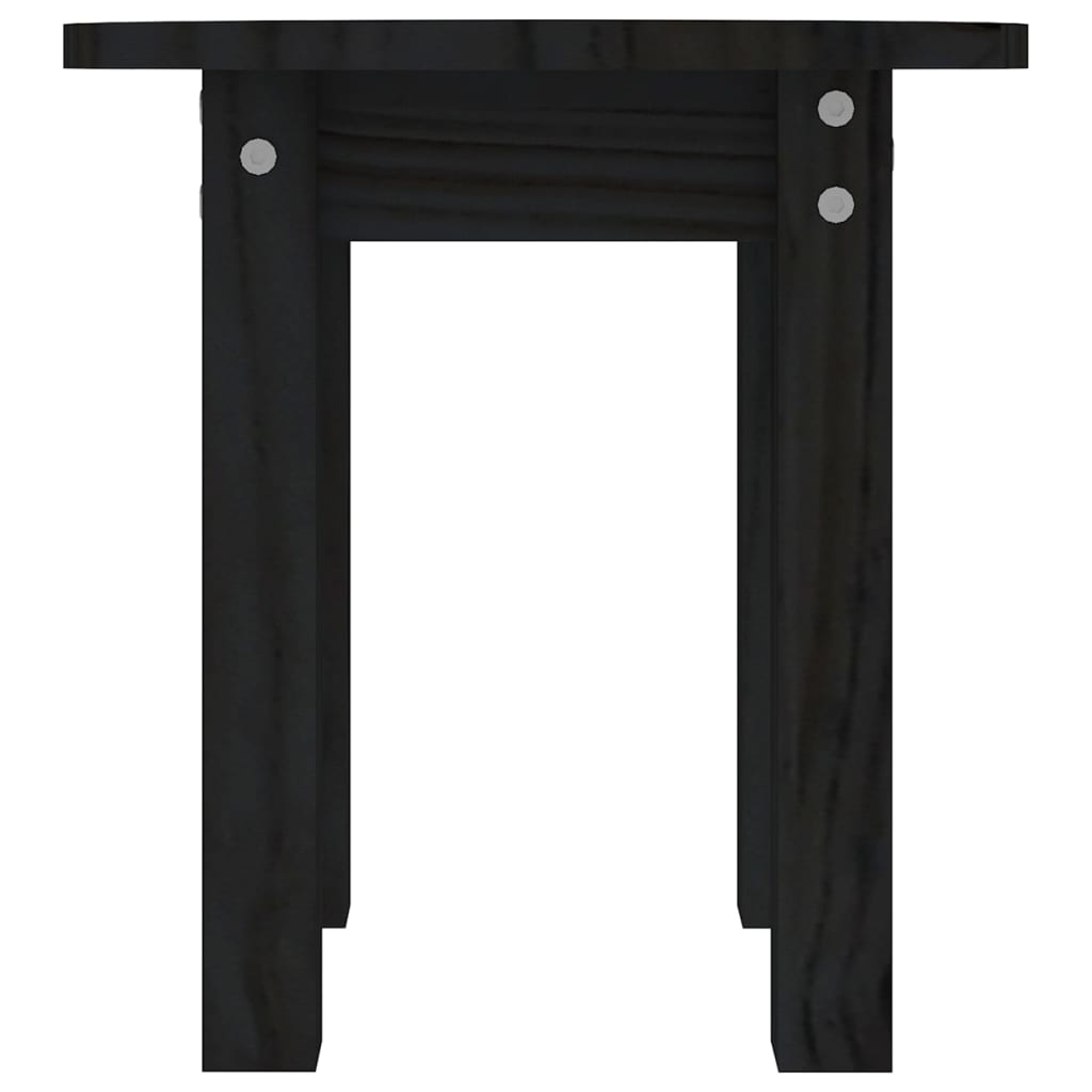 vidaXL Τραπεζάκι Σαλονιού Μαύρο Ø 35x35 εκ. από Μασίφ Ξύλο Πεύκου