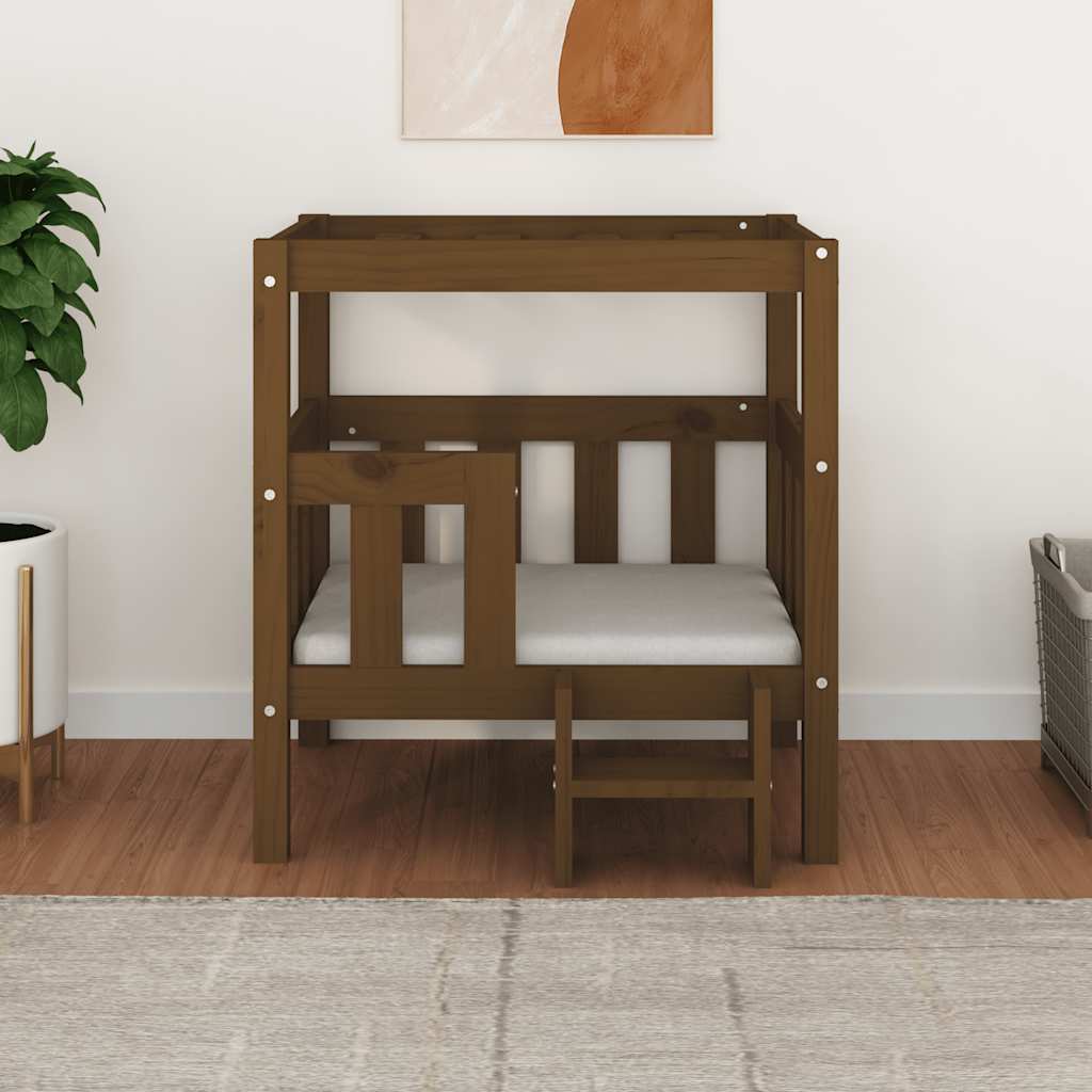 vidaXL Κρεβάτι Σκύλου Μελί 65,5x50,5x70 εκ. από Μασίφ Ξύλο Πεύκου