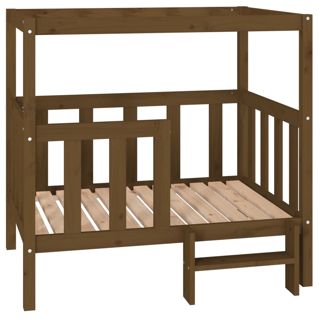 vidaXL Κρεβάτι Σκύλου Μελί 105,5x83,5x100 εκ. από Μασίφ Ξύλο Πεύκου