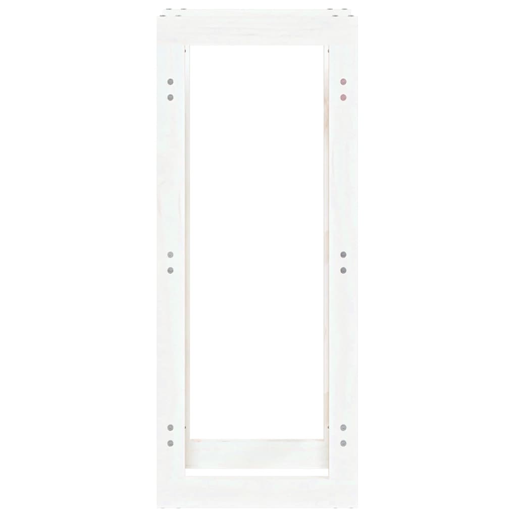 vidaXL Ραφιέρα Καυσόξυλων Λευκή 41x25x100 εκ. από Μασίφ Ξύλο Πεύκου