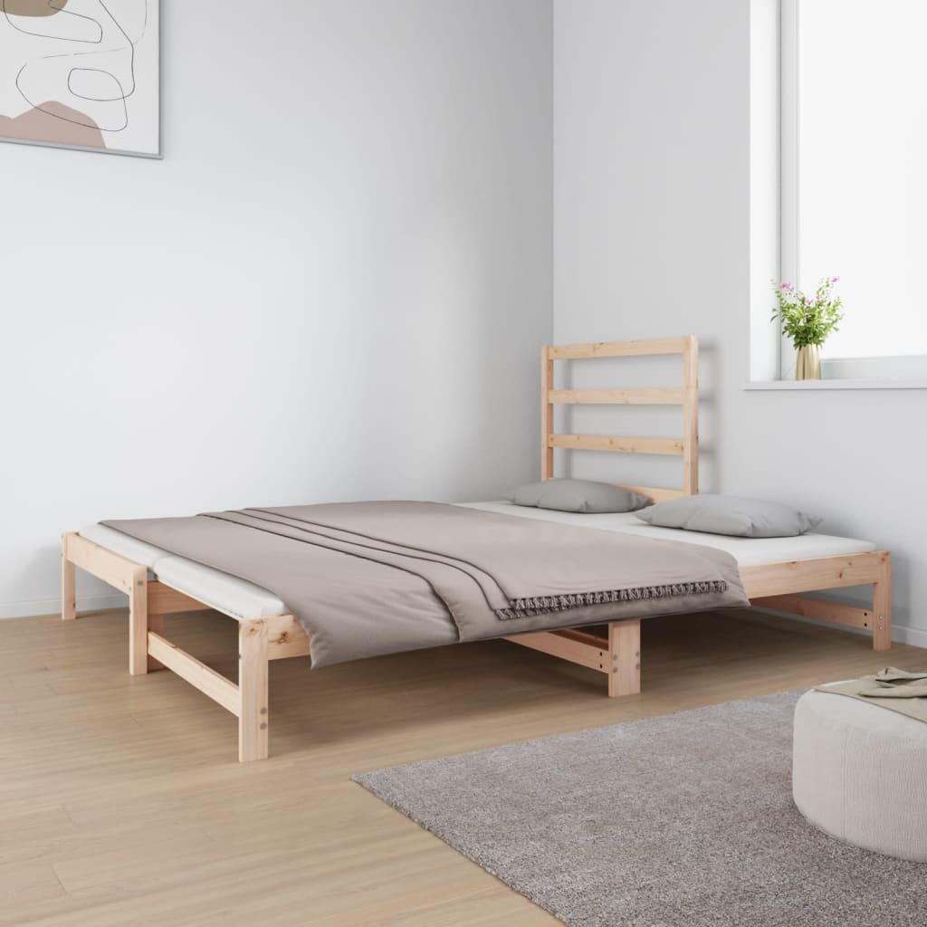vidaXL Καναπές Κρεβάτι Συρόμενος 2x(90x190) εκ. Μασίφ Ξύλο Πεύκου