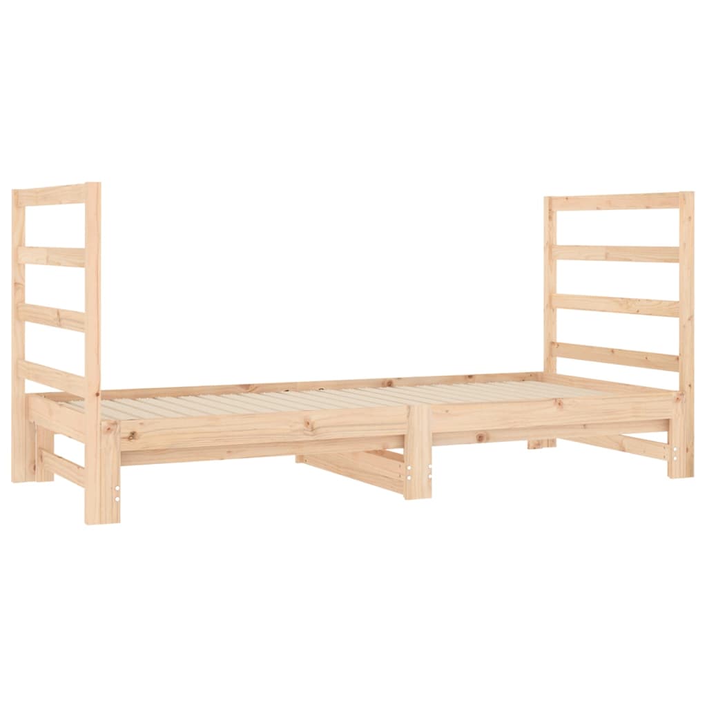 vidaXL Καναπές Κρεβάτι Συρόμενος 2x(90x190) εκ. Μασίφ Ξύλο Πεύκου