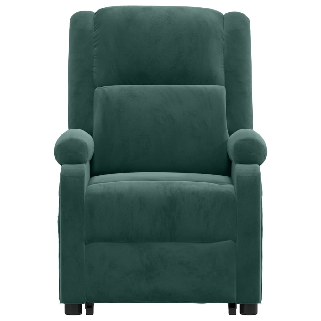 vidaXL Πολυθρόνα με Ανύψωση Πράσινη Υφασμάτινη