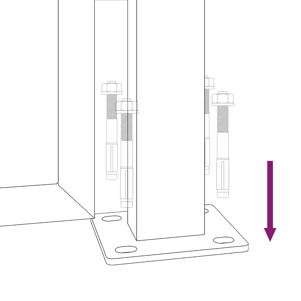 vidaXL Πόρτα Κήπου Ανθρακί Τετράγωνη 100x75 εκ. από Ατσάλι