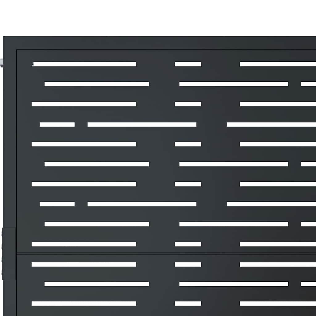 vidaXL Πόρτα Κήπου Ανθρακί 100x150 εκ. Ατσάλινο Τετράγωνο Σχέδιο