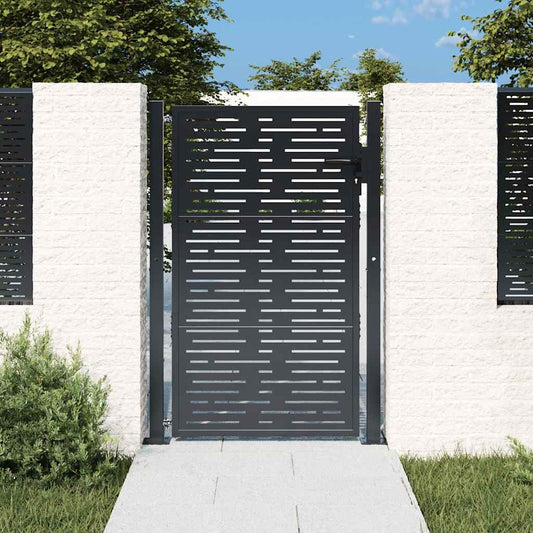 vidaXL Πόρτα Κήπου Ανθρακί 100x150 εκ. Ατσάλινο Τετράγωνο Σχέδιο