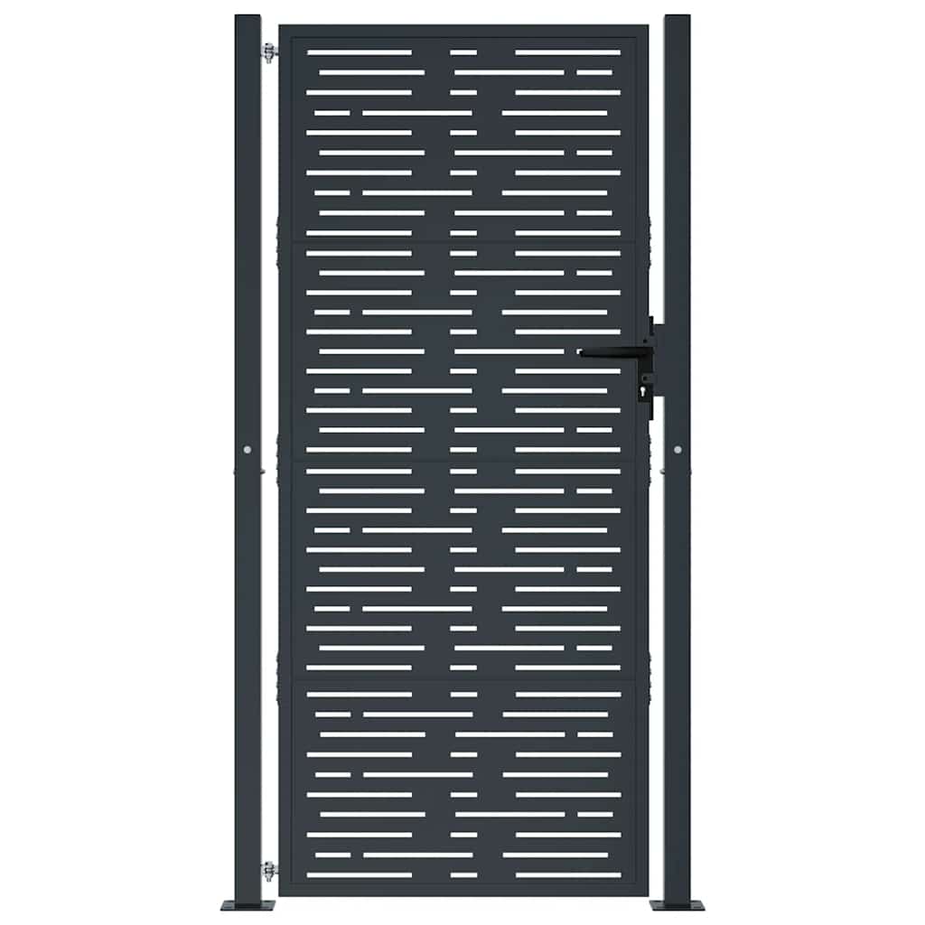vidaXL Πόρτα Κήπου Ανθρακί 100x175 εκ. Ατσάλινο Τετράγωνο Σχέδιο