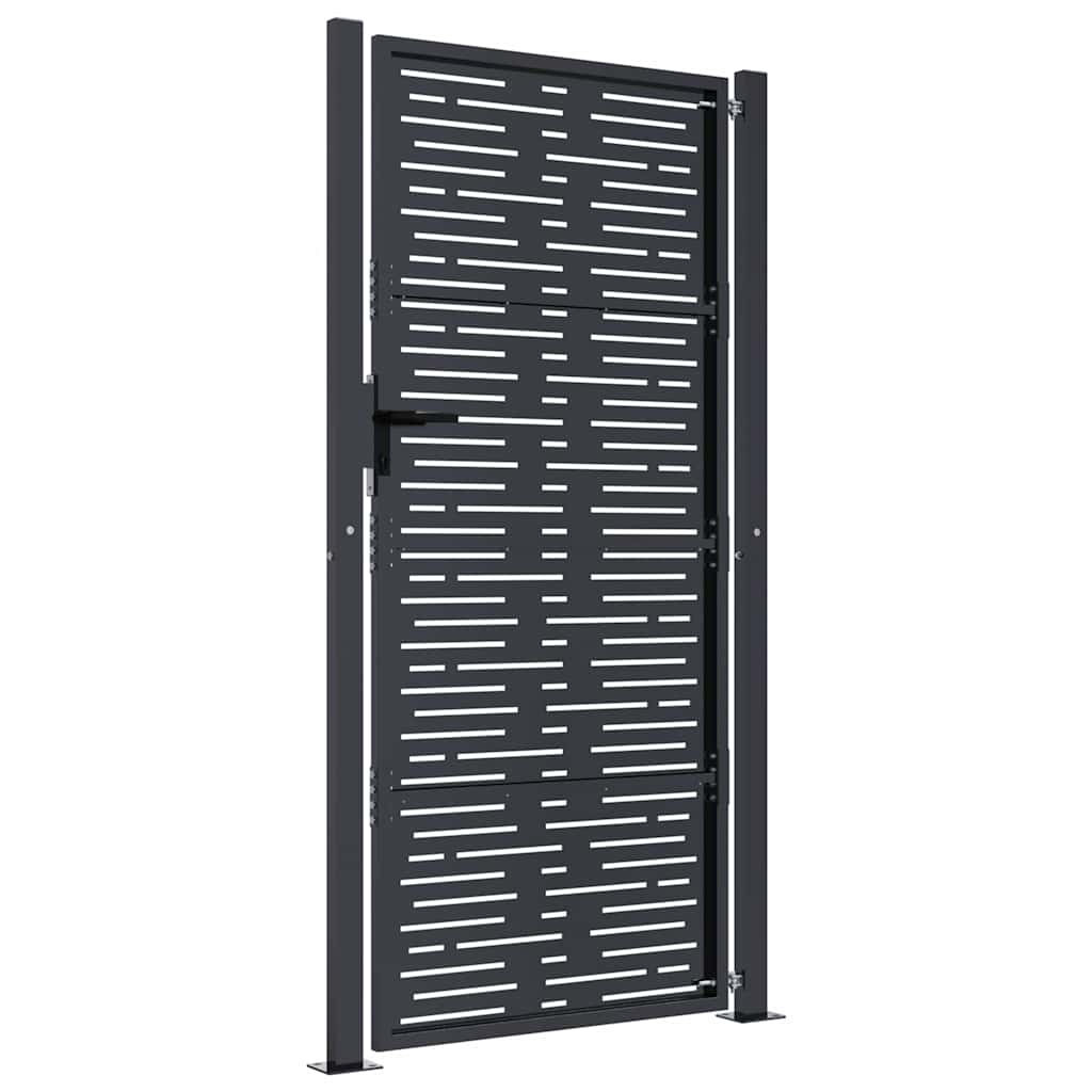 vidaXL Πόρτα Κήπου Ανθρακί 100x175 εκ. Ατσάλινο Τετράγωνο Σχέδιο