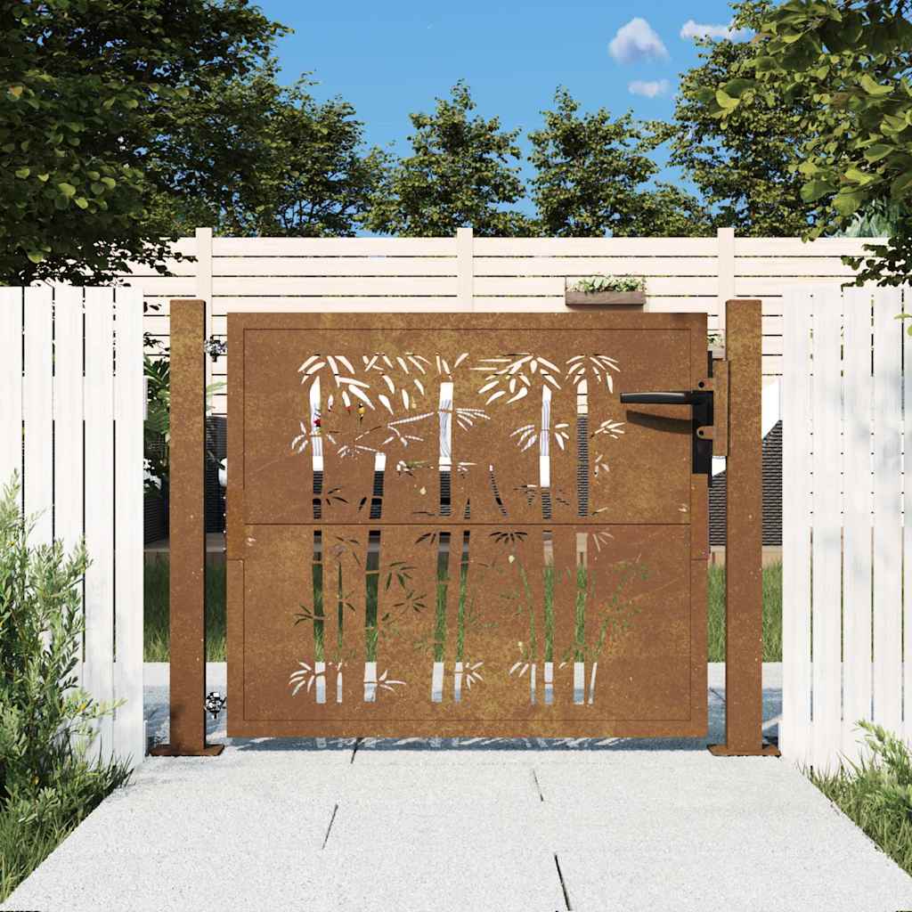 vidaXL Πόρτα Κήπου Τετράγωνη 100x75 εκ. από Ατσάλι Corten