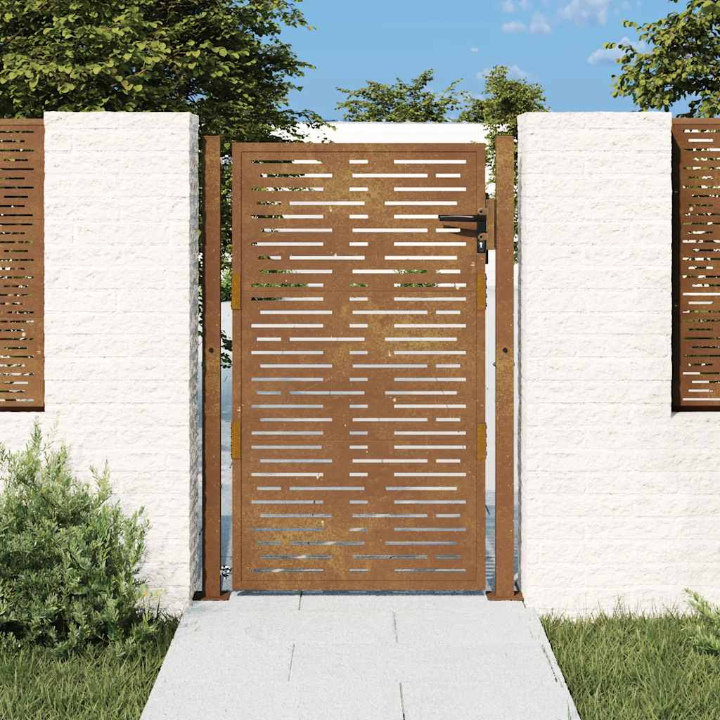 vidaXL Πόρτα Κήπου Τετράγωνη 100x125 εκ. από Ατσάλι Corten