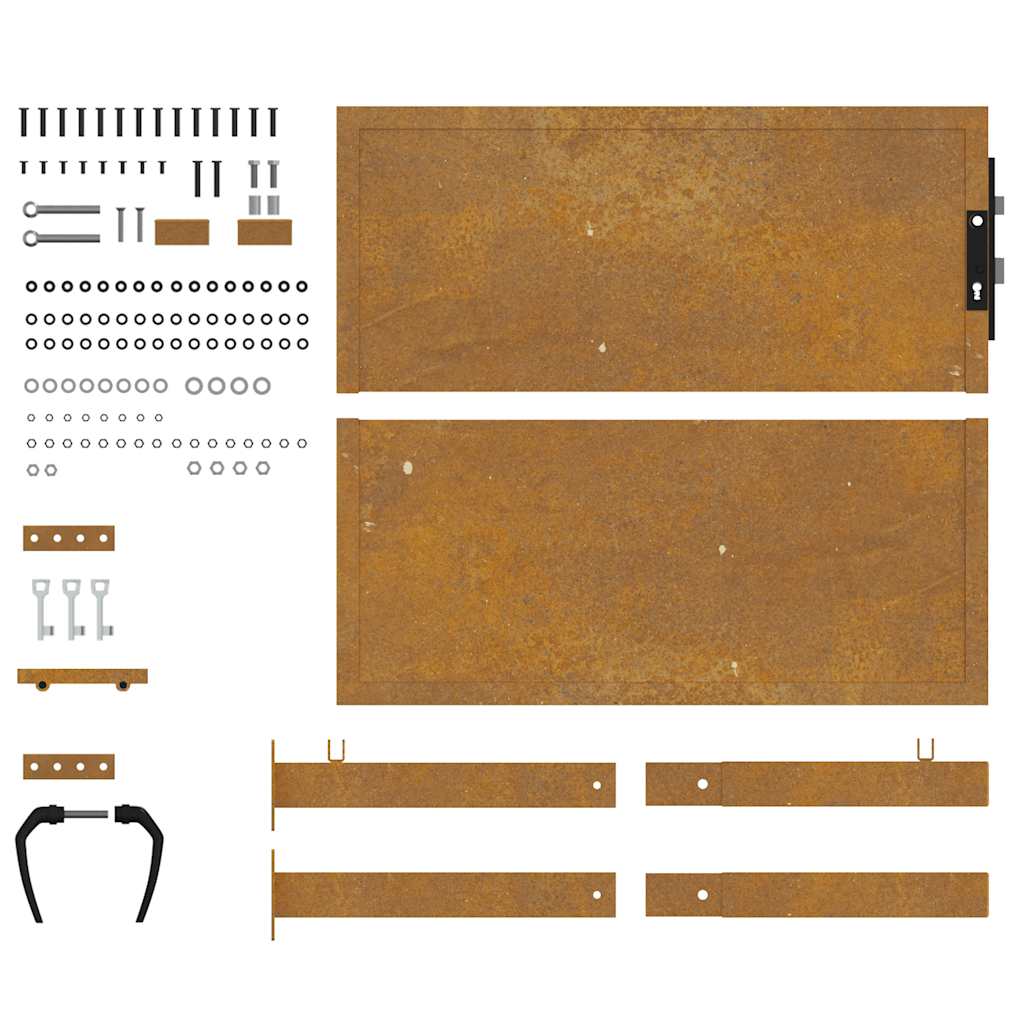 vidaXL Πόρτα Κήπου 100x100 εκ. από Ατσάλι Corten
