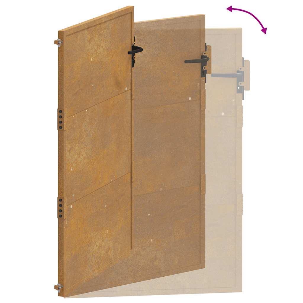 vidaXL Πόρτα Κήπου 100x125 εκ. από Ατσάλι Corten
