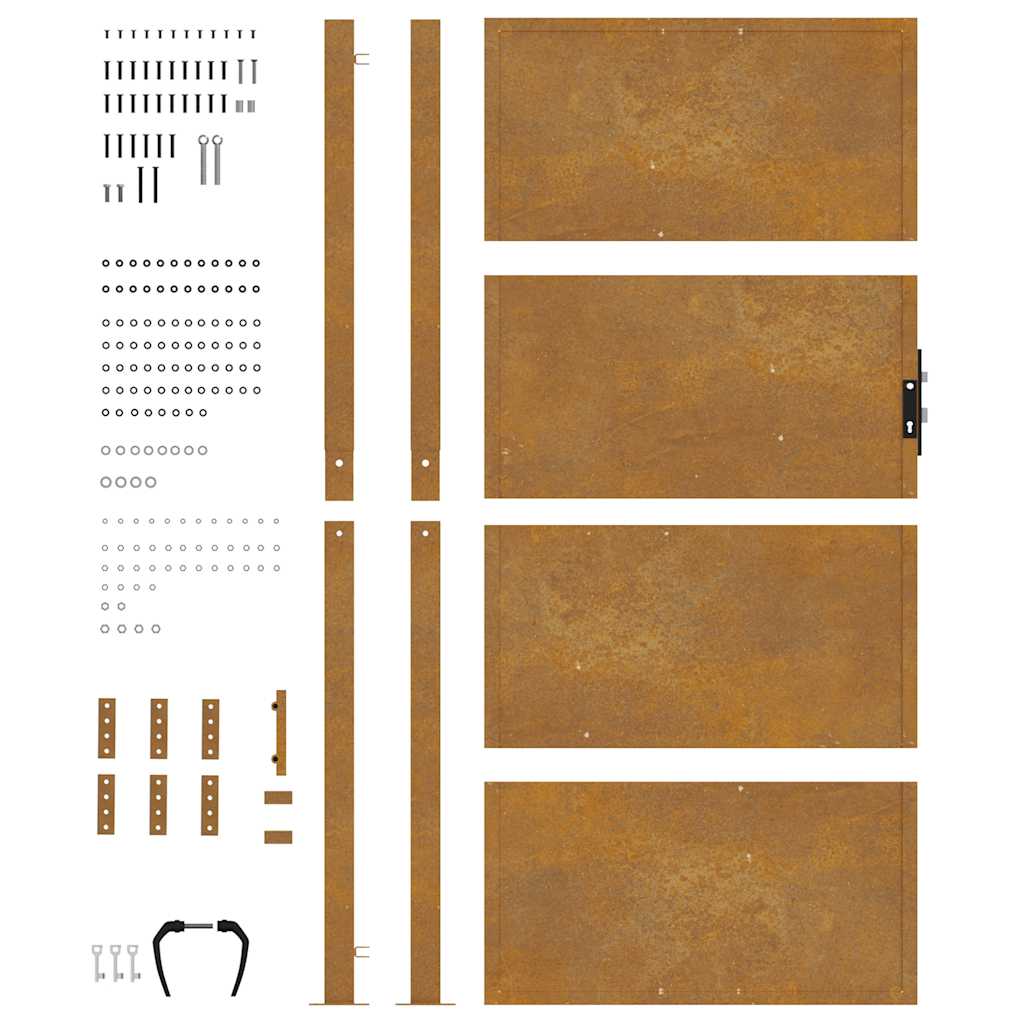 vidaXL Πόρτα Κήπου 100x200 εκ. από Ατσάλι Corten