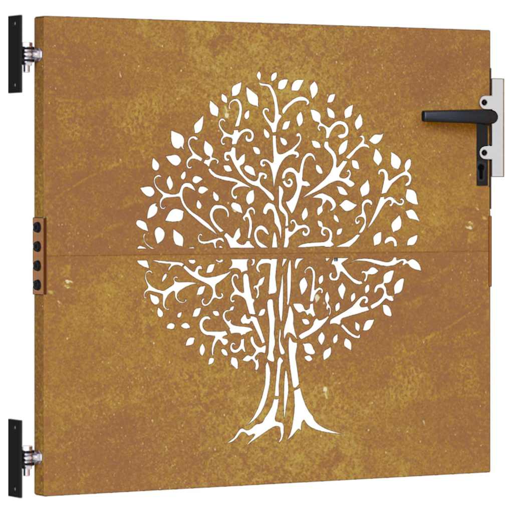 vidaXL Πύλη Κήπου με Σχέδιο Δέντρο 85 x 100 εκ. από Ατσάλι Corten