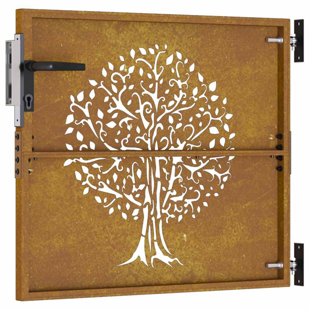 vidaXL Πύλη Κήπου με Σχέδιο Δέντρο 85 x 100 εκ. από Ατσάλι Corten