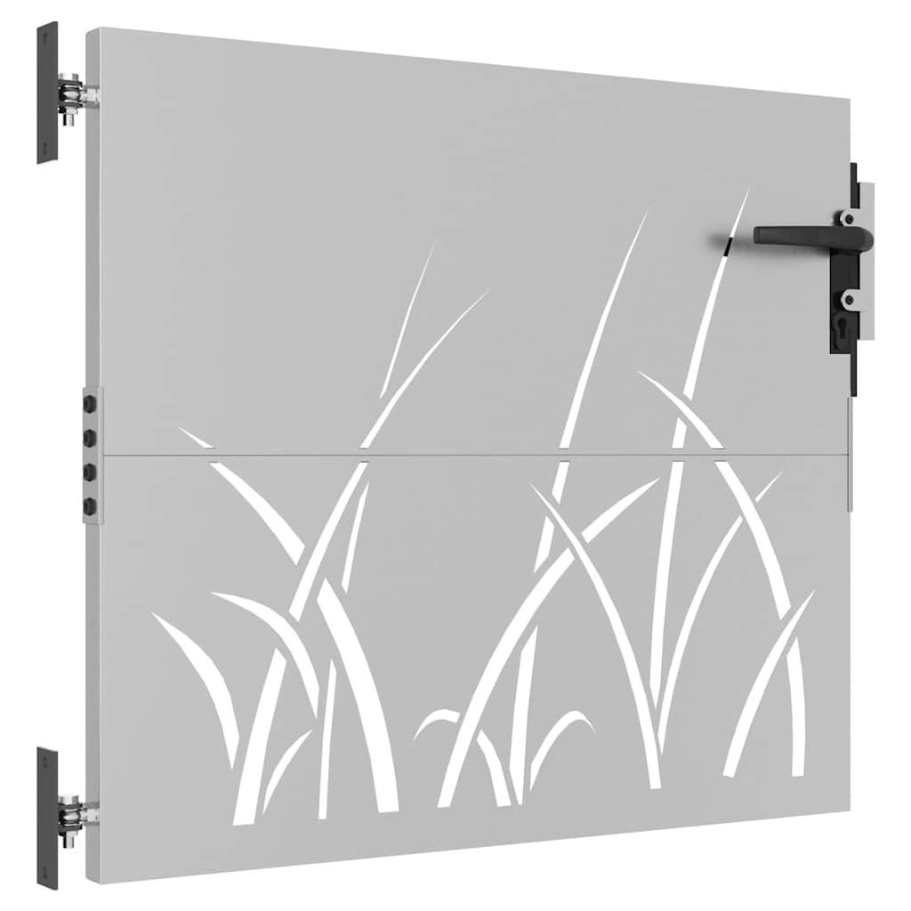 vidaXL Πόρτα Κήπου με Σχέδιο Χόρτου από Ατσάλι Corten 85x75 εκ.