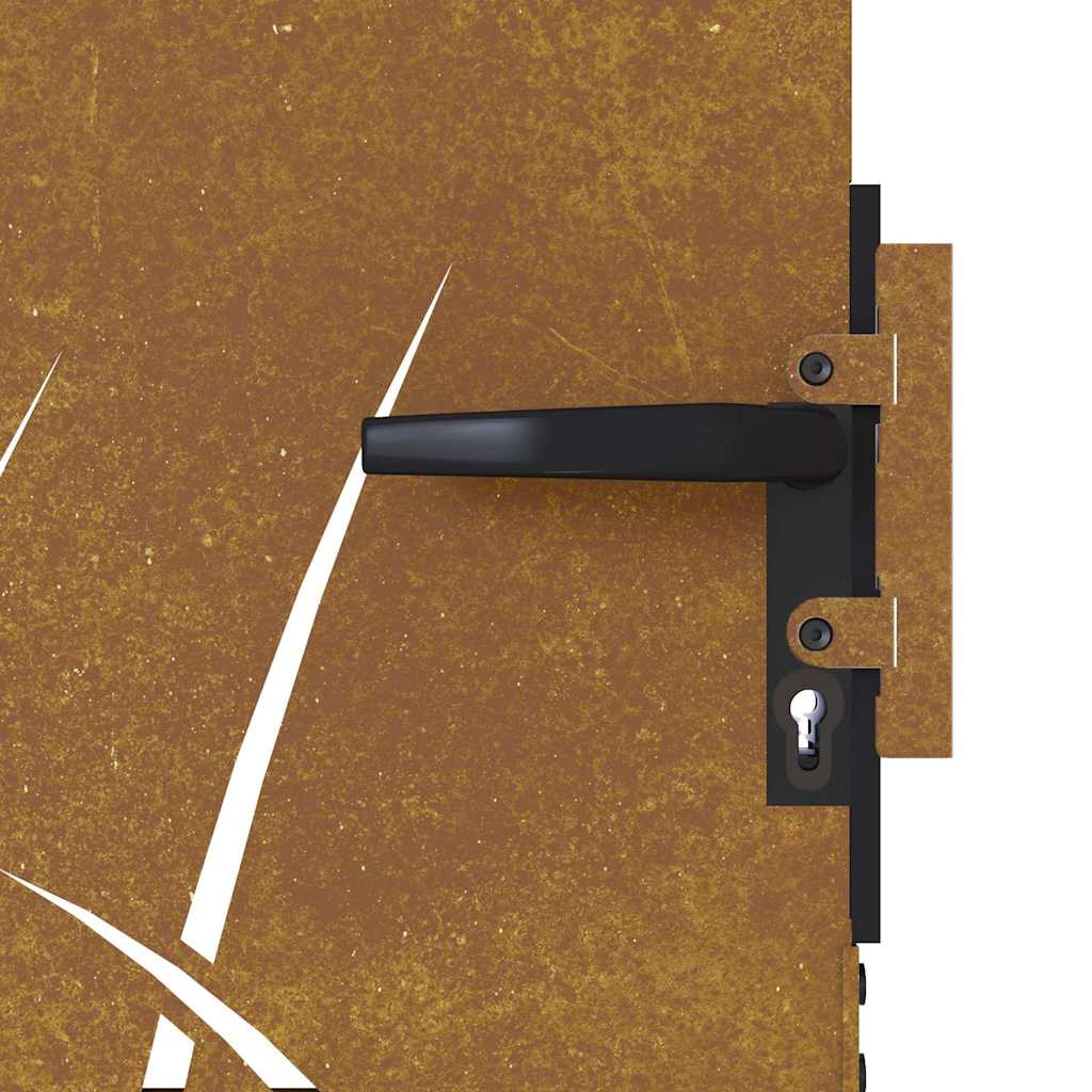 vidaXL Πόρτα Κήπου με Σχέδιο Χόρτου από Ατσάλι Corten 85x175 εκ.