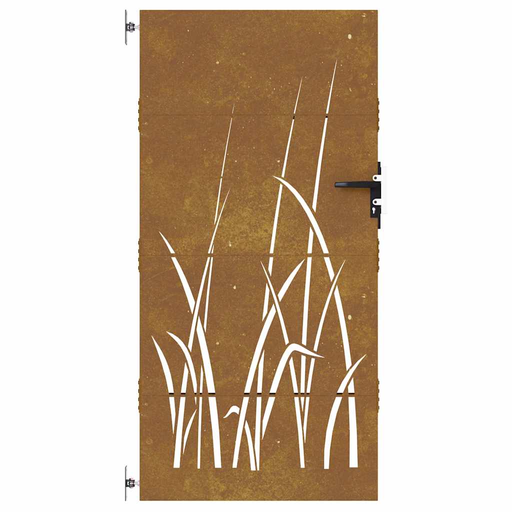 vidaXL Πύλη Κήπου με Σχέδιο Γρασίδι 85 x 200 εκ. από Ατσάλι Corten