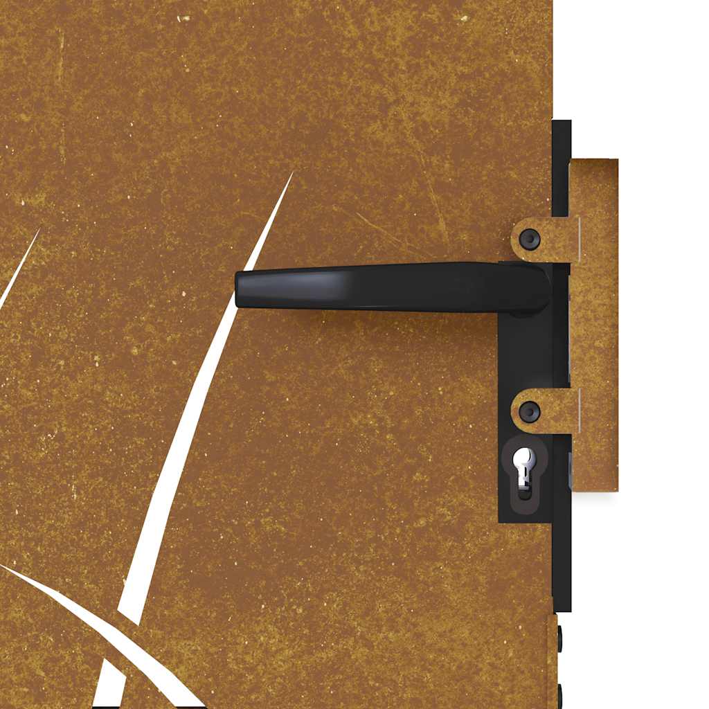 vidaXL Πόρτα Κήπου με Σχέδιο Χόρτου από Ατσάλι Corten 100x100 εκ.