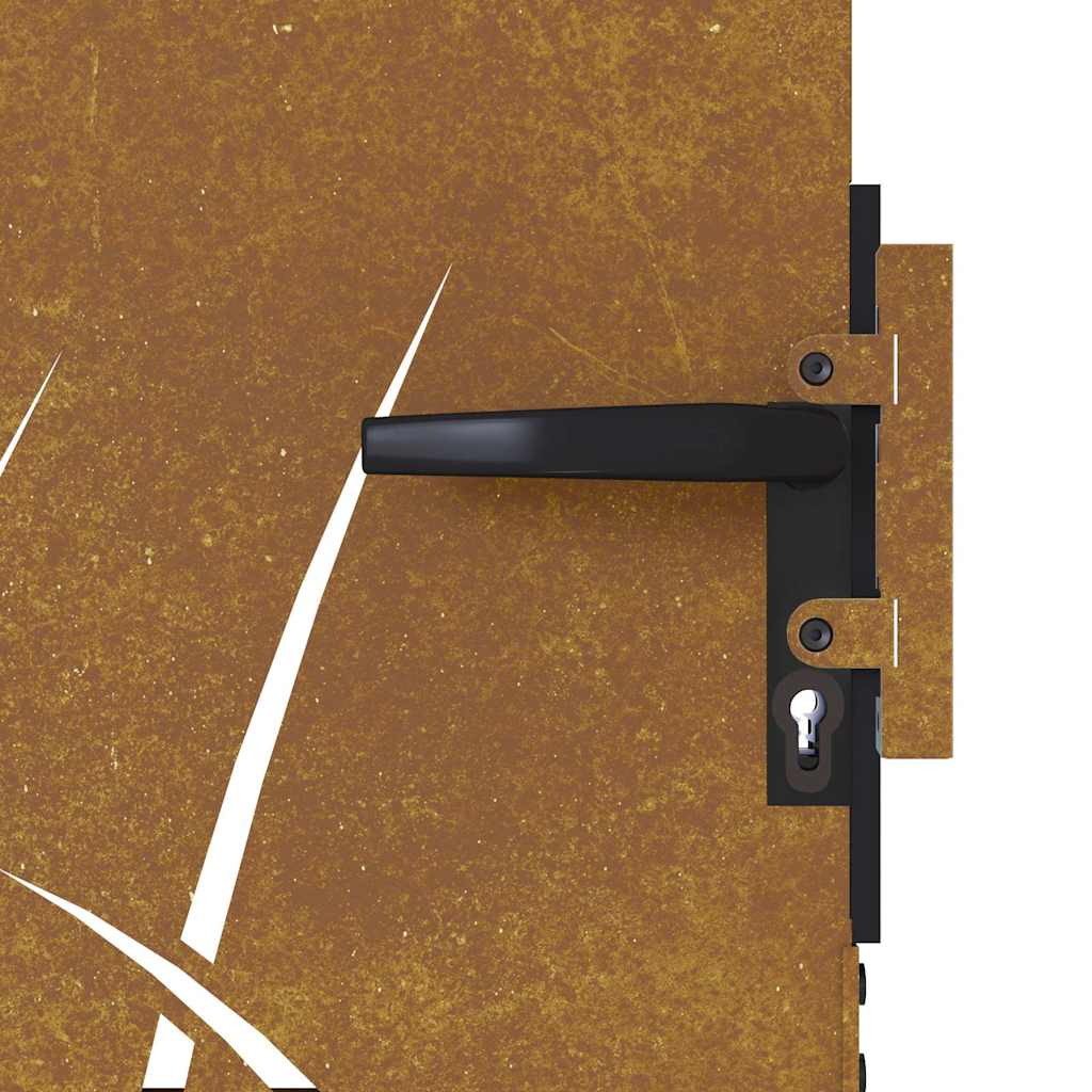 vidaXL Πόρτα Κήπου με Σχέδιο Χόρτου από Ατσάλι Corten 100x150 εκ.