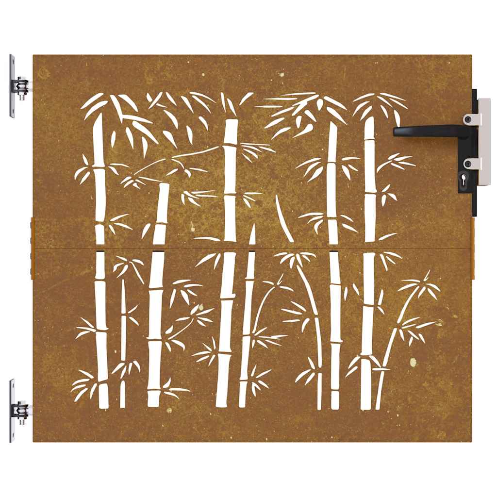 vidaXL Πύλη Κήπου με Σχέδιο Μπαμπού 85 x 100 εκ. από Ατσάλι Corten