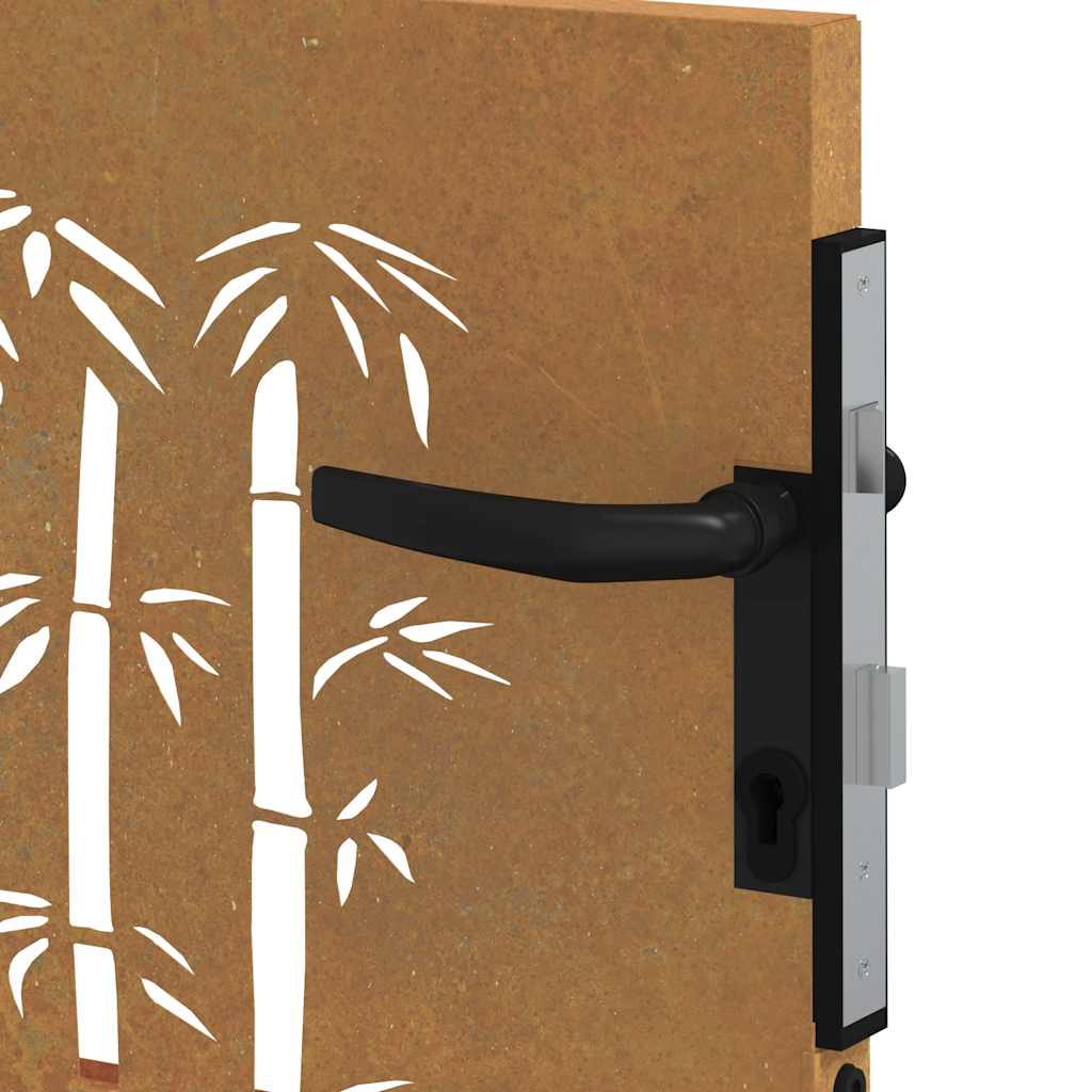 vidaXL Πύλη Κήπου με Σχέδιο Μπαμπού 85 x 100 εκ. από Ατσάλι Corten